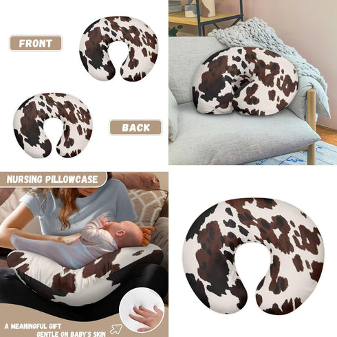 Sarogrorin Cow Print Car Seat Covers Canopy Cover Baby Pillows Cover for Sleeping for Newborn Breastfeeding Pillow