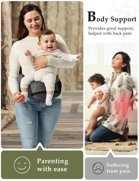 44lb, Pack besrey Baby Hip Carrier, Adjustable Waist Belt Carrier, Ergonomic M Position Baby Hip Seat Carrie, Up