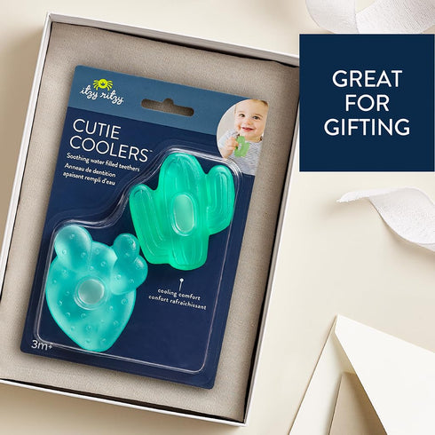 Set 2 Itzy Ritzy Water-Filled Teethers - Cold Cutie Coolers Textured On Both Sides to Massage Sore Gums & Emerging