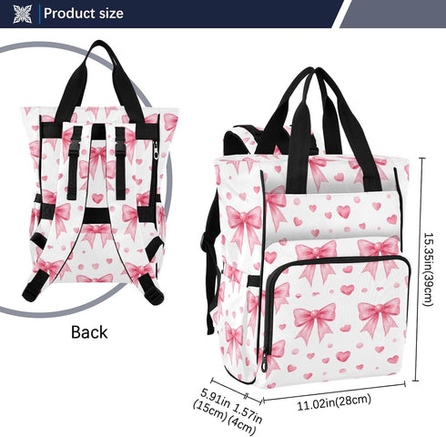 SUABO Backpack Powder Color Butterfly Thread Love Heart Pattern Baby Diaper Bag Large Bag Waterproof Travel Diaper Bags