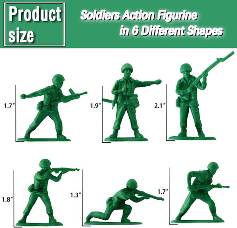 HAPTIME Classic Toy Soldiers Set (50 pcs ) , Plastic Army Men Action Figures- Inspire Creative Play and Learning Adventures for Kids