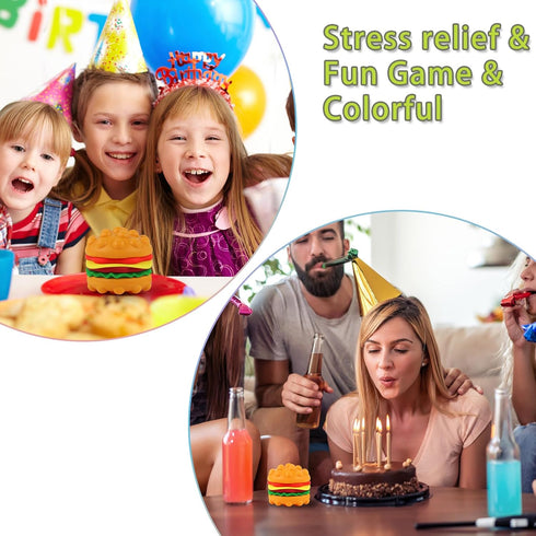 Anboor Pop Fidget Toys, 3D Silicone Hambergur Push Bubbles Sensory Toy for Kids Adults, Anxiety Stress Relief