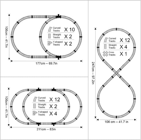 Hot Bee 1 Pcs Train Tracks Accessories, Cross Train Track Railroad Building Toy with 14 Snaps