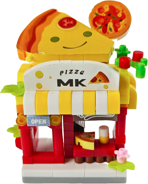 Gearblox Set Pizza Shop Street City View Mini House Festival Micro Building Toy Blocks for Home Decor Toys Gifts