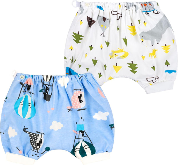 MooMoo Baby Bedwetting Shorts Diaper Pants for Summer - 2 Packs Absorbent