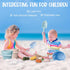 Hungdao 16 Pcs Colorful Silicone Beach Toys Set, Includes 3 Buckets, 3 Shovels, 9 Molds, 1 Beach Bag