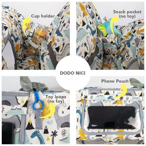 Cozy Shopping Cart Cover for Baby/Toddler, High Chair Cover, with Removable seat positioner, Dinosaur