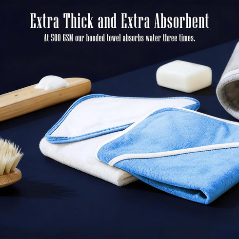 2 Pack 0-7 37.5 37.5 Inch) Baby Bath Towel - Rayon Made from Bamboo, Ultra Soft Hooded Towels for Kids - X Large Size