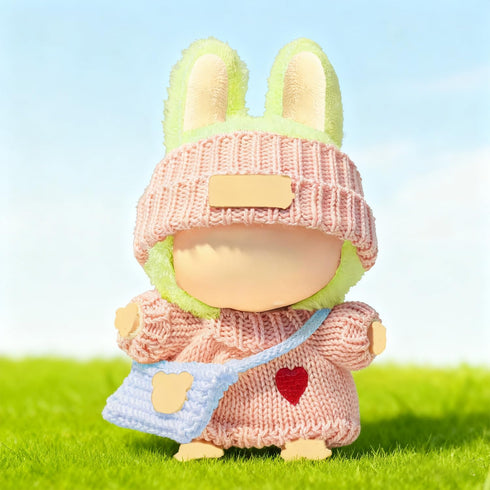SHUOXUKE Set 17cm Doll)3-Piece for Dolls Clothes Outfit for Dolls (No Handcrafted Crochet Accessories with Pink Heart