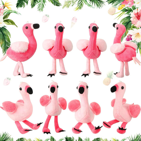 Skylety 8 Pcs 6 Inch Plush Flamingo Party Favors - Small Stuffed Animal Toy for Birthday Supplies