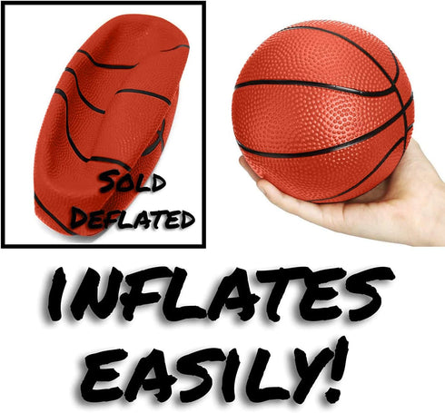 Liberty Imports 4 PCS Inflatable Mini Basketball Toy Replacement Rubber Balls with Pump for Indoor Miniature Hoop or