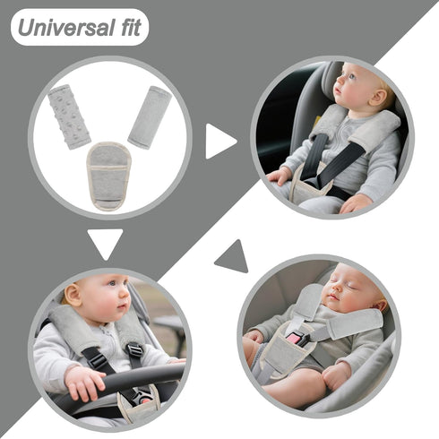 3 Car Seat Straps Pads for Baby Boys Pieces,Super Soft Car Seat Strap Covers Kids,Man Fai Sky Infant Carseat Shoulder