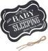 WINOMO Baby Sleeping Sign, "Shhh BABY SLEEPING" Please Knock Softly, Wood Decorative Nursery Hanging Plaque
