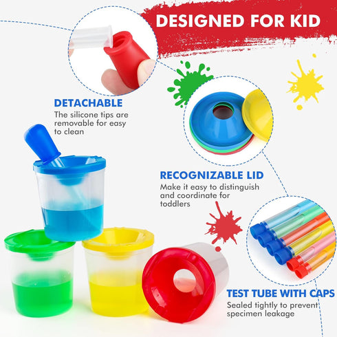 Color Science Test Tubes, Plastic Lab Tubes with Caps for Kids Science Experiments Ages 4-8