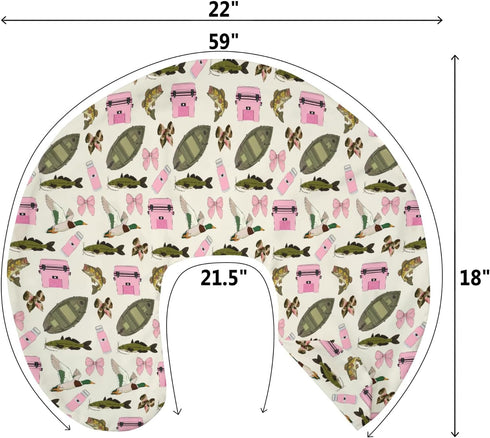 Summer Country Pink Fishing Hunting Girly Baby Nursing Pillow Covers for Girl Boats Bass Fish Duck Bows Nursing