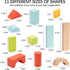 100pcs 1-3, 1 2 3 Pidoko Kids Building Blocks for Toddlers Wooden Blocks for Kids with Storage Bucket and Shape Sorter