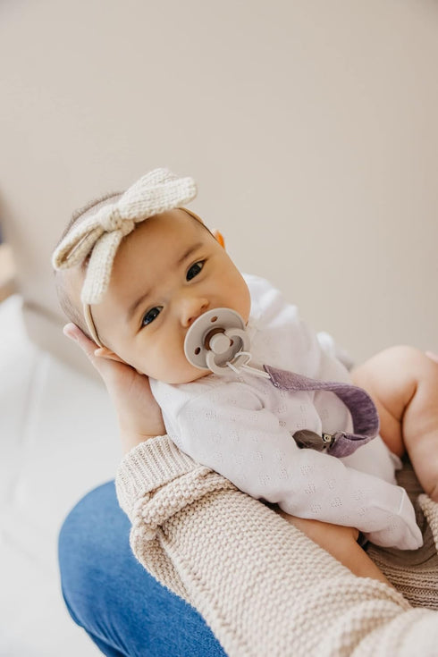 3-Pack: Copper Pearl Pacifier Clip Premium Knit Binky Clips for Baby Girls and Boys - Stylish Stainless Steel Pacifier