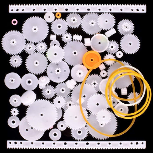 Set, 75Pcs QY12 Plastic Gear Single Double Reduction Gear Worm Gear for DIY Car Robot