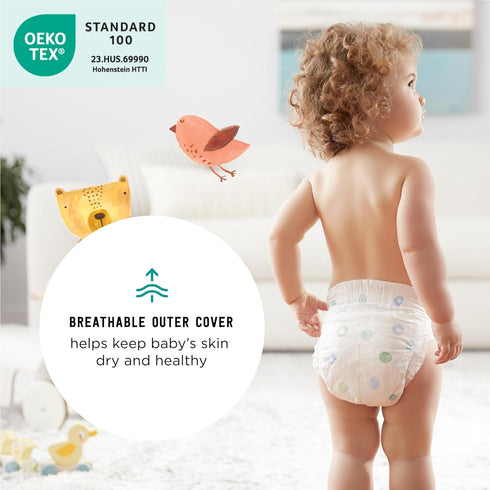Mama Bear Gentle Touch Diapers, Hypoallergenic, Size 1, 196 Count (4 Packs of 49) - Amazon Brand, White