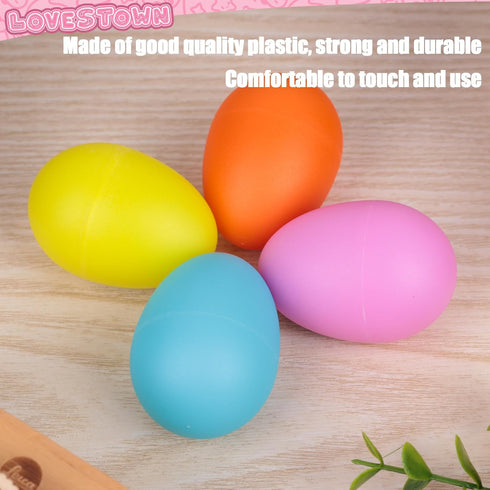 LovesTown 8PCS Plastic Egg Shakers Set, Musical Egg Maracas for Kids Toys Music Learning