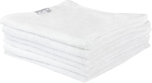 6 11" 11" Copper Pearl Ultra Soft Baby Bath Washcloths Premium Large Soft Dove (White) x Towels
