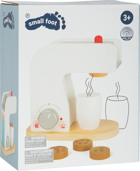 playset 3+, (10593) Small Foot Wooden Toys Coffee Machine, Cups and Coffee Beans Complete for Play Kitchens Designed