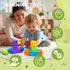 1-3, 3D Set, (14pcs) Pairez Toys Magnetic Blocks, Large Building Blocks for Toddlers Multi-Shape Stacking Blocks