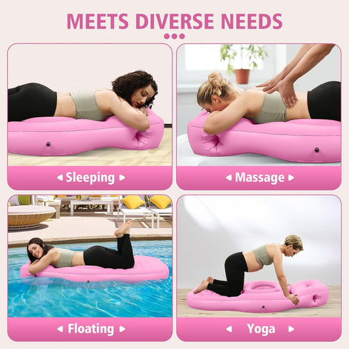 Inflatable Pregnancy Pillow with Hole - Pregnancy Blow Up Mattress, Maternity Pillow Inflatable for Prone Sleeping