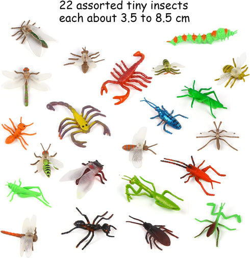 39 Pack Assorted Plastic Insects and Bugs for Kids, Educational Fake Bug Toys Party Favors