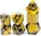 Gake Keeper Games & Dice: Sui Generis Electric Bumble Bee - Black & Yellow - 7 Piece Resin Dice Set