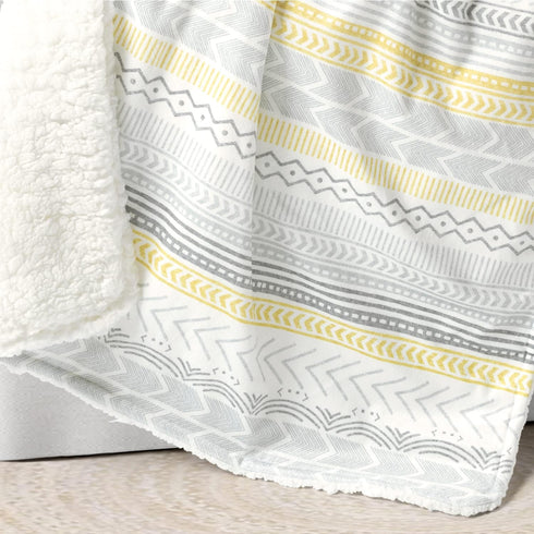 Lush Decor Baby Hygge Geo Soft Sherpa Baby Blanket, 40" x 30", Yellow