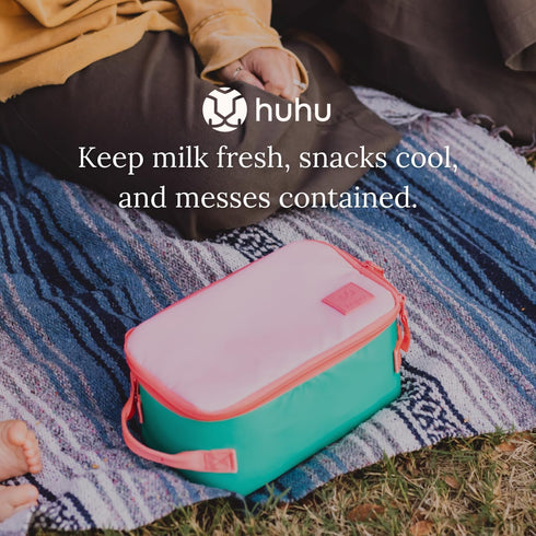 Huhu Insulated Cooler Bag - Water-Resistant Lunch & Baby Bottle Cooler - Easy-to-Clean, Leak-Free Interior On-The-Go