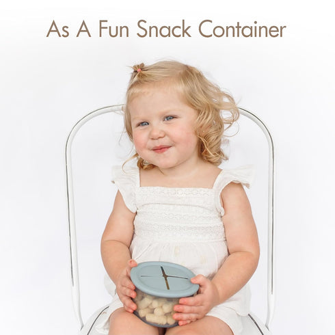 8 oz 3 Pack Moonkie Silicone Snack Containers for Kids | Baby Food Storage Containers with Airtight Lids and A Snack