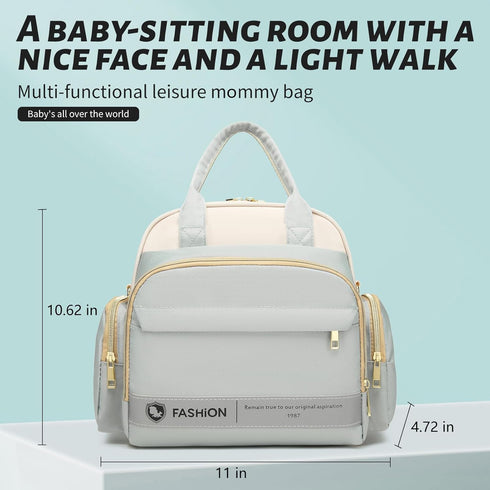 Small Diaper Bag Backpack - Crossbody Diaper Bag Pack, Mini Tote for Baby Travel with 2 Insulated Pockets, Blue