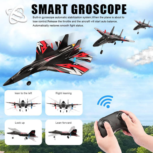 SU27 2.4GHz 6-axis 2 New Upgrade RC Airplane, Remote Control Fighter Toys, Gyro Stabilizer RTF Glider Aircraft Plane