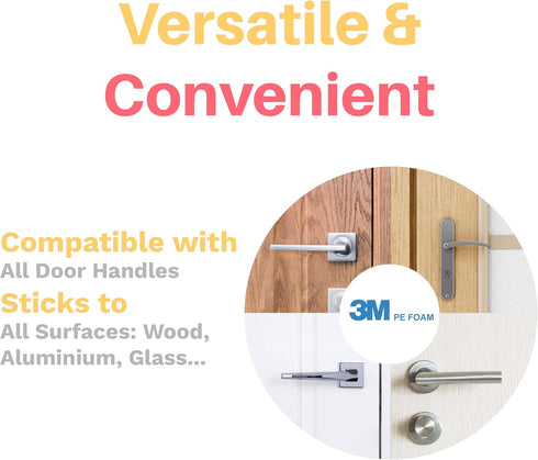Inaya 4-Pack Child Proof Door Lever Lock, Minimalist Design with 3M Adhesive, No Drilling Safety Locks