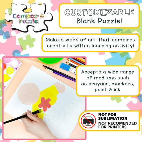 Hygloss 8.5" x 10.5" Blank Puzzles with Person Shape - 6 Puzzles for All-About-Me Activities, 26 Pieces Each