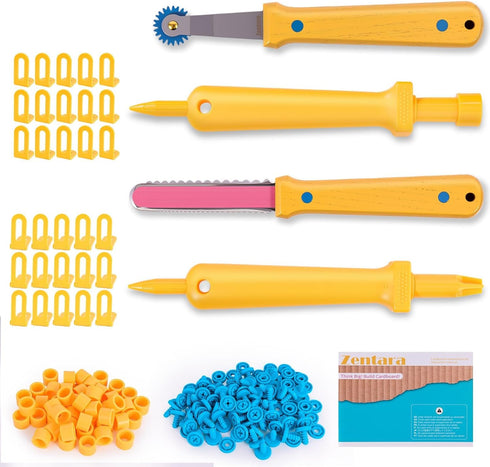 Zentara Kids Cardboard Tool Set, 232-Piece STEM Building Kit with Safe Wooden Cutter,