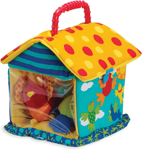 Manhattan Toy Put and Peek Birdhouse Soft Activity Toy, 7.5 x 7.5 x 9 Inches