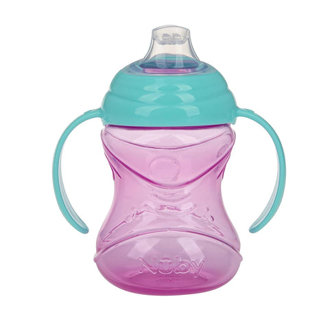 (3-Pack) 10 oz 4+ Nuby Clik-It Grip N' Sip Soft Spout No-Spill Training Sippy Cup with Handles - - Months