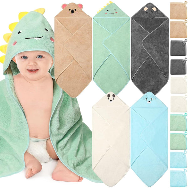 Sublaga 15 PCS Hooded Baby Towels, Soft Baby Towel, Absorbent Baby Bath Towel,