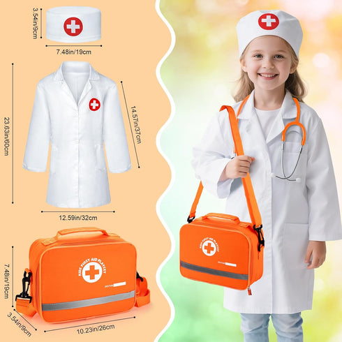 Set, 3-5 Playset 3 4 Kids Dentist Play Wooden Doctor Kit for Toddlers with Real Stethoscope, Removable Teeth, Braces