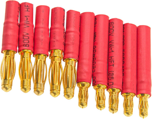 5Pairs ShareGoo No Cable Bullet Connector, 4mm to 3.5mm Banana Gold Plug Adapter for RC Car Boat FPV ESC Motor
