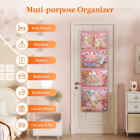 5 167 cm (65.8'') 1 Pack Lifewit Stuffed Animal Storage, Over the Door Organizer with Expandable Mesh Pockets