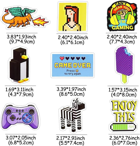100 Pcs Video Game Stickers, Waterproof Vinyl Cool NFT Pixel Gaming Stickers for Scrapbook Laptops