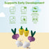 Set PlanToys Wooden Fresh Produce Red Radishes, Garlics and Yellow Bell Peppers | Pretend Play Food for Imaginative