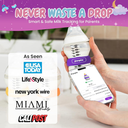 HoopDee Sets (6 NFC Breast Milk Bands with Free App Integration for Breast Milk Labels & Formula Management