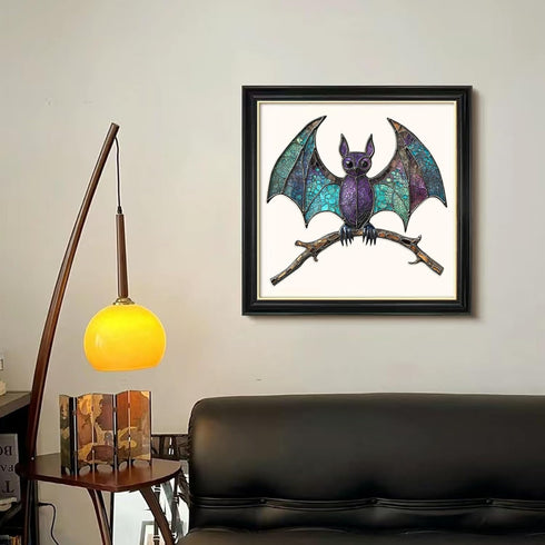 Games,300 13.2 12.5Inch Wooden Puzzles for Adults, Stained Glass Bat Puzzles Animal Wooden Puzzles, Unique Irregular