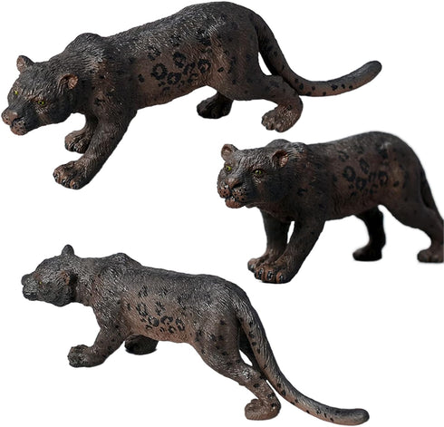 Gemini&Genius Black Leopard Animal Toy, Wildlife Action Figure for Kids, Great Gifts and Room Decoration