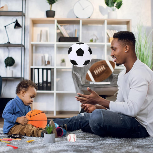 Sratte 4 Pcs Stuffed Sports Pillows Toy Set, Soft Plush Basketball Soccer Football Baseball Pillows for Bedroom Decor